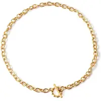 YIRAN Jewelry Halsband i rostfritt stål med OT-spänne Choker Hip Hop Tjock kedja Halsband för kvinnor män Pärlkedja Halsband Kraftig Choker Smycken