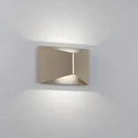 HELESTRA LED-vägglampa VID, ljusbrun, upp/ner, IP65 dimbar, Brun / rost, Arbetsrum / kontor, Aluminium / grå / zink, LED-vägglampa, vägglampa inomhus