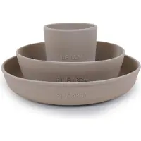 Filibabba Middagsset - Silikon - 3 Delar - Warm Grey - - One Size - Middagsset