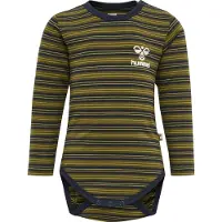 Hummel Body l/ä - HmlUnited - Randig - Black Iris/Grön - - 74 - Body L/Ä