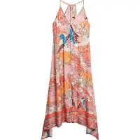 Superdry för kvinnor. W8011888A Jack flerfärgad klänning med tryck (XXS), Casual, Viskos, Ärmlös / Hängselbyxor
