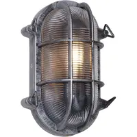 QAZQA Utomhus Vägglampa Silver Oval IP44 - Noutica