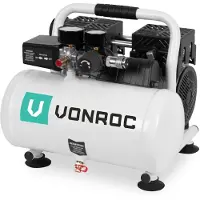 Vonroc PRO Tyst luftkompressor – 57,5 dB | 6L – oljefri – 750W – Vit