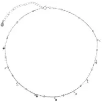 YIRAN Jewelry Äkta 925 Sterling Silver Geometrisk Runt Choker Halsband För Mode Kvinnor Minimalistiska Fina Smycken Söta Tillbehör Present 40cm white