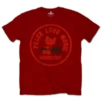 Ginza.se Woodstock: Unisex T-Shirt/Love Peace Music (Maroon Red) (Medium)