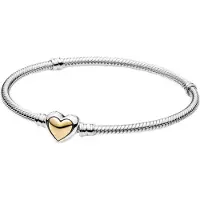 ANENJERY Bijouterie S925 Silver Hjärtformad Snake Bone Chain Armband för eleganta smycken för kvinnor Födelsedagspresenter 16cm