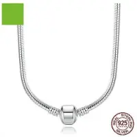 YIRAN Jewelry Helt nytt halsband 925 Sterling Silver Enkelt Snake Halsband för Original Panjia Charm Bead Hängen Dam Silver Smycken Diy 45cm