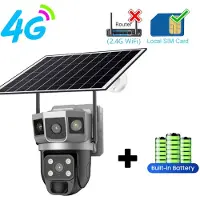 LS VISION 2024 Ny Solar Camera 4G SIM-kort utomhus 4MP HD Security CCTV Vattentät Night Vision PIR Human Detect PTZ-kamera med solpanel 4G Cam