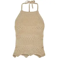 Urban Classics Broderad topp sand