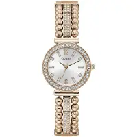 GUESS Analog klocka 'Gala' roséguld / svart / transparent / vit