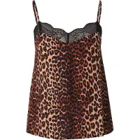 Pieces Topp 'PCTIFFANY' brun / ljusbrun / svart