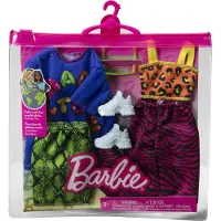 Barbie Kläder, Mode och Tillbehör 2-Pack Dockor, 2 Levande Outfits med Stylingdelar