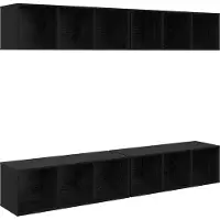 vidaXL TV-bänkset 4 pcs Svart Ek 37 x 37 x 107 cm Konstruerat trä