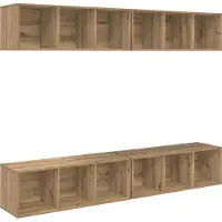 vidaXL TV-bänkset 4 pcs Artisan Ek 37 x 37 x 107 cm Konstruerat trä