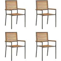 vidaXL Trädgårds stapelbara stolar 4 pcs Brun och Grå 54 x 56 x 90 cm