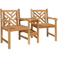 vidaXL Trädgårds utomhusstolar 152 x 63 x 89 cm Massivt teakträ