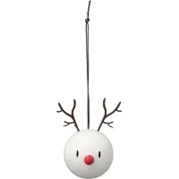 Hoptimist julgransprydnad Reindeer Ornament 2 st vit 26096