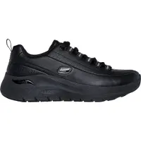 SKECHERS för kvinnor. 150061 Läder Sneakers Arch Fit 2.0 Star Bound svart (37), Hud, 3 till 5 cm, Nyckelband, Casual