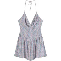 Bershka Jumpsuit beige / ljusblå / mörklila / gammalrosa