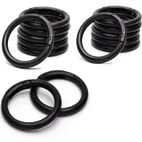 INF Rund karbinhake / öppningsbara ringar 15-pack Black