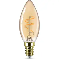 Philips Vintage LED - LED-glödlampa med filament - form: B35 - E14 - 2.7 W (motsvarande 15 W) - flamljus - 1800 K - bärnsten