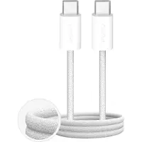 Puro Fabrik 4 100W flätad USB-C - USB-C 1m kabel - vit