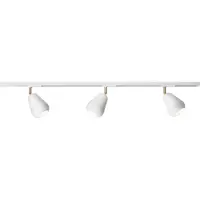 Nuura taklampa Anoli Spot Track 3, guld/vit, 3 lampor. Spot, dimbar, Vitt / opal, Vardagsrum / matsal, Metall, Skandinavisk