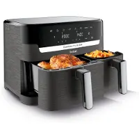 Tefal Dual Easy Fry & Grill EY905B, Varmluftsfritös, 8,3 l, Dubbel, Grå, Röra, Fristående