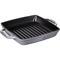 Staub grill pan 23 cm rectangular, grey