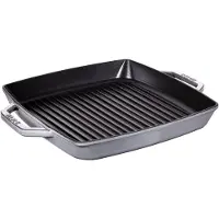 Staub grill pan 33 cm rectangular, grey