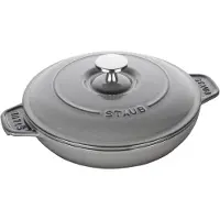 Staub Rund Form Med Lock i Gjutjärn 75 Cl - Grytor Grå