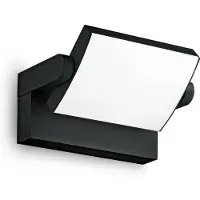 Ideal Lux LED utomhus vägglampa Swipe, Svart, Metall, Modern, LED-vägglampa utomhus