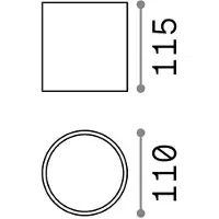 Ideal Lux taklampa Gun, antracit, aluminium, IP44, GU10 dimbar, Svart, Badrum, Aluminium / grå / zink, Taklampa