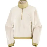 Salomon Women's Chroma Fleece Crop Half Zip Whisper White/Gray Green