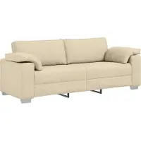 vidaXL 3-sitssoffa i grädde, 178 cm, tyg