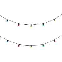 QAZQA Kopplingsbar svart ljusslinga med stickpropp, 6m inkl. 10 E27 flerfärgade lampor IP65 - Lubber