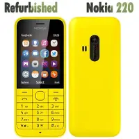 Nokia Renoverad Original 220 (2014) Mobiltelefon med dubbla SIM-kort med 2 SIM-kort Simple Set vit