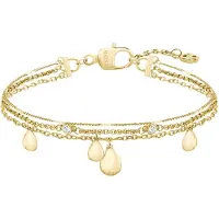 BOSS Three-layer gold-tone bracelet with droplet charms