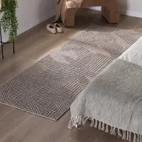 FRAAI Löpare | Hidde 3D Maze taupe hos Volero | 80x200cm | Återvunnen polyester | Geometrisk | Löpare | Plattvävd