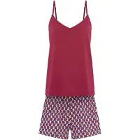 LASCANA Kort pyjamas ljusbeige / marinblå / bär