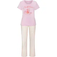 Vivance Pyjamas mörkorange / rosa / pastellrosa / off-white