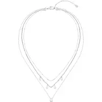 BOSS Three-layer silver-tone necklace with droplet charms