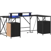 vidaXL Skrivbord med låda Svart Ek 182 x 101 x 87,5 cm Konstruerat trä