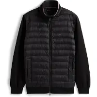 Tommy Hilfiger Övergångsjacka 'Mixed Texture Intechno Zip-thru' svart