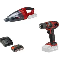 Einhell TC-CD 18/35+TE-VC 18 (1x2,5Ah) 4326596 Borrskruvdragare batteri 1.5 Ah inkl. laddare, inkl. 32-delars bitset, inkl. 1x batteri, plus handdammsugare