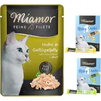 Miamor 24 x 100 g Miamor Fine Filets + 8 x 20 Milky Shake på köpet! - Kyckling i fjäderfägelé