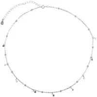 YIRAN Jewelry Rea 925 Sterling Silver Halsband Flercirkel Pärlkedja Glänsande Rund Nyckelbenskedja Kvinnligt Fest Halsband Smycken Nk042 40cm
