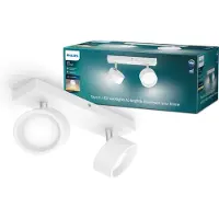 Philips Bracia tak-/väggspotlight 2 x, Utanpåliggande spotlight, LED, 2700 K, 1100 LM, 220-240 V, Vit