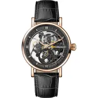 Ingersoll The Herald Läderrem Svart Skeleton Dial Automatisk I00403B Herrklocka svart