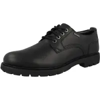 Clarks för män. 26173437 BatcombeTieGTX lädersko svart (43), Hud, Karta, Nyckelband, Casual